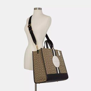 Coach Dempsey Tote 40 Jacquard Signature Patch Leather & Canvas Bag